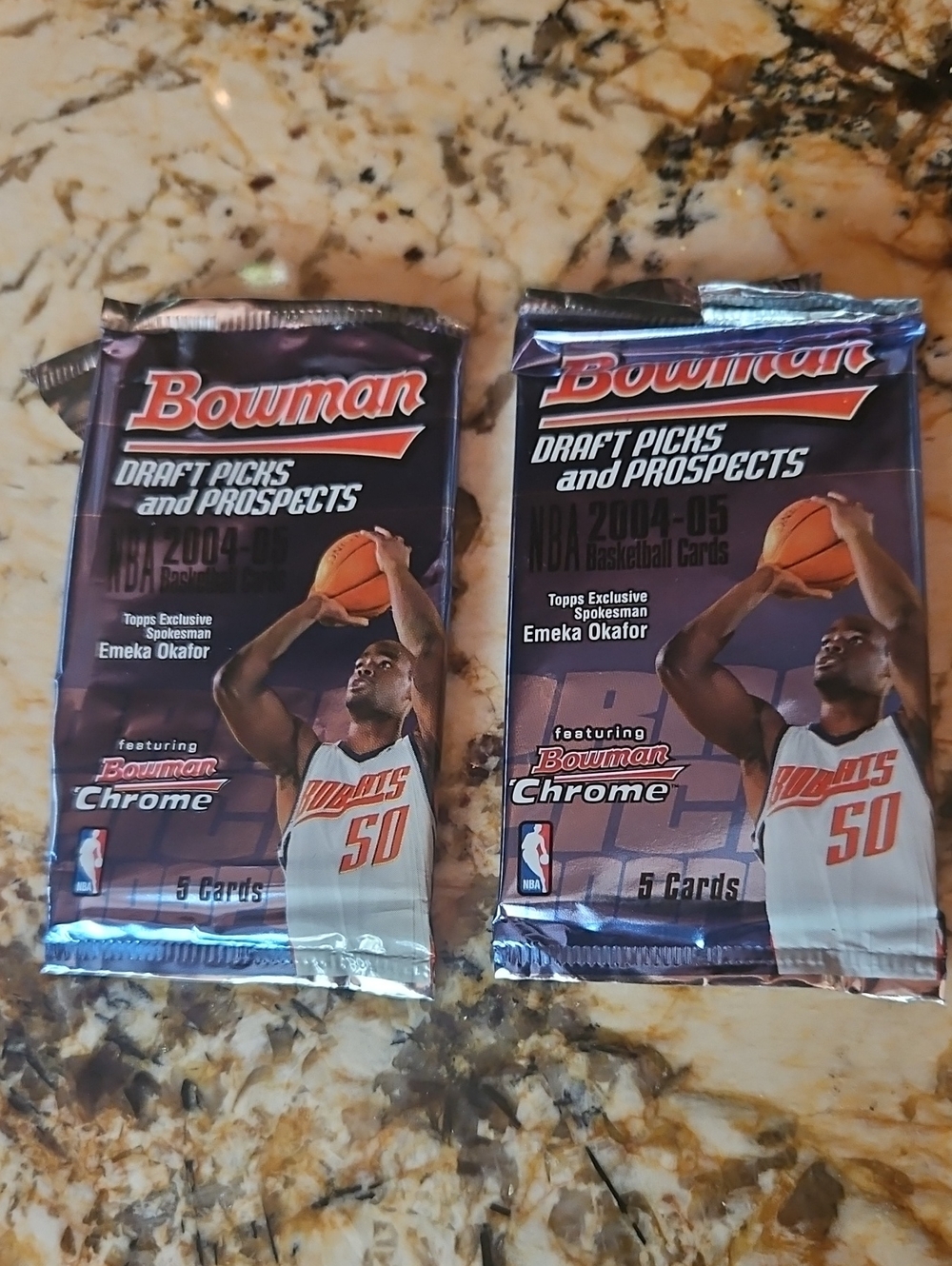 Set of 2 (5 card)Bowman Draft Picks and Prospects 2004-05 Basketball Card Packs.